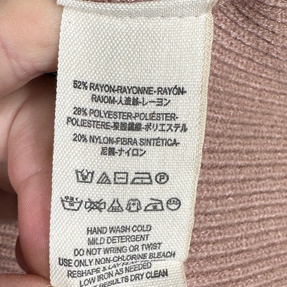 Free People Softly Structured Ribbed Tunic Sweater in Dusty Mauve, Size M